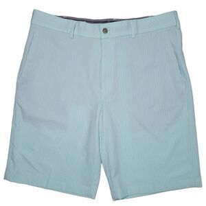 Walter Hagen Shorts Men Size 36 Seersucker Golf Gripper Stretch Waistband Green